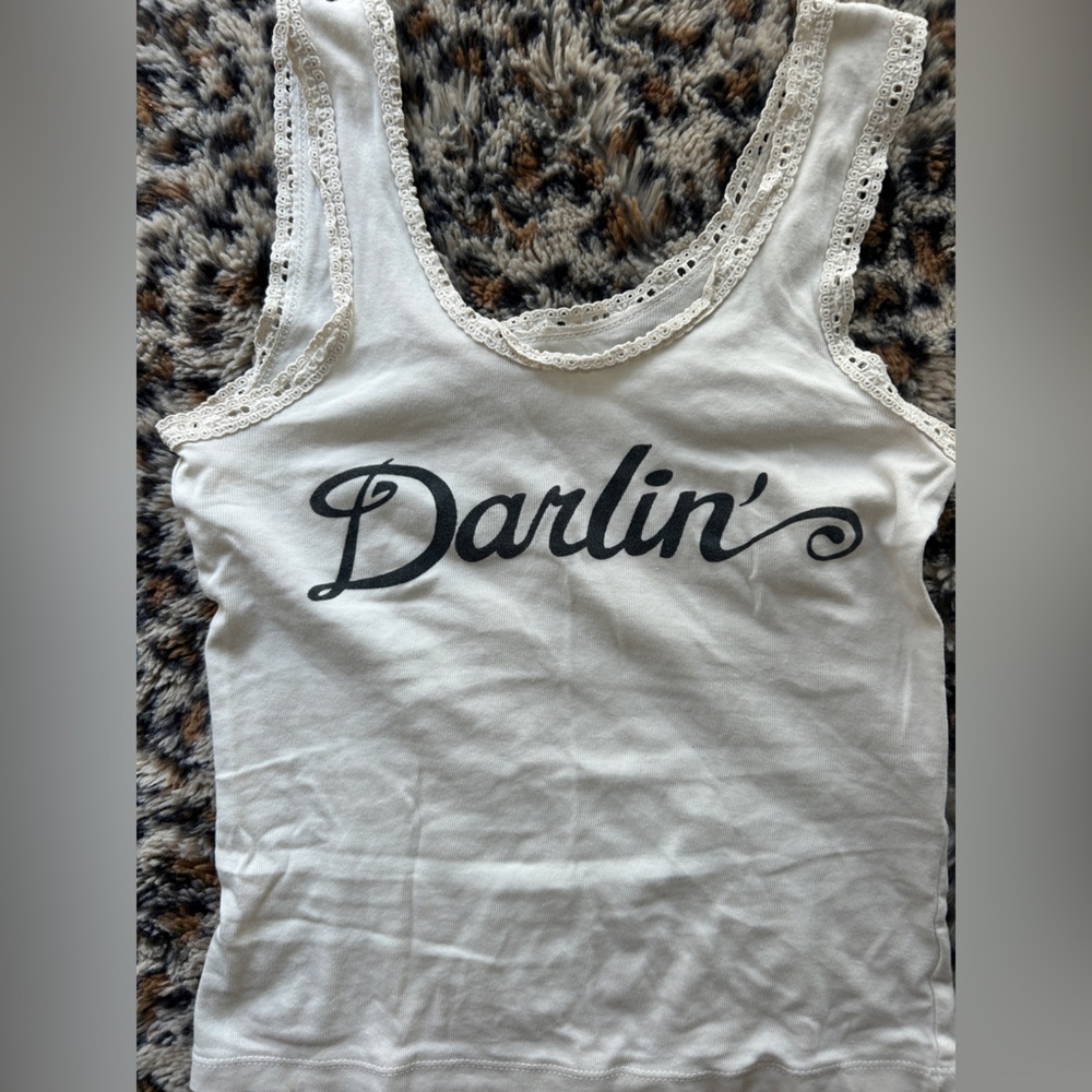 Darlin' White Lace Trim Tank Top